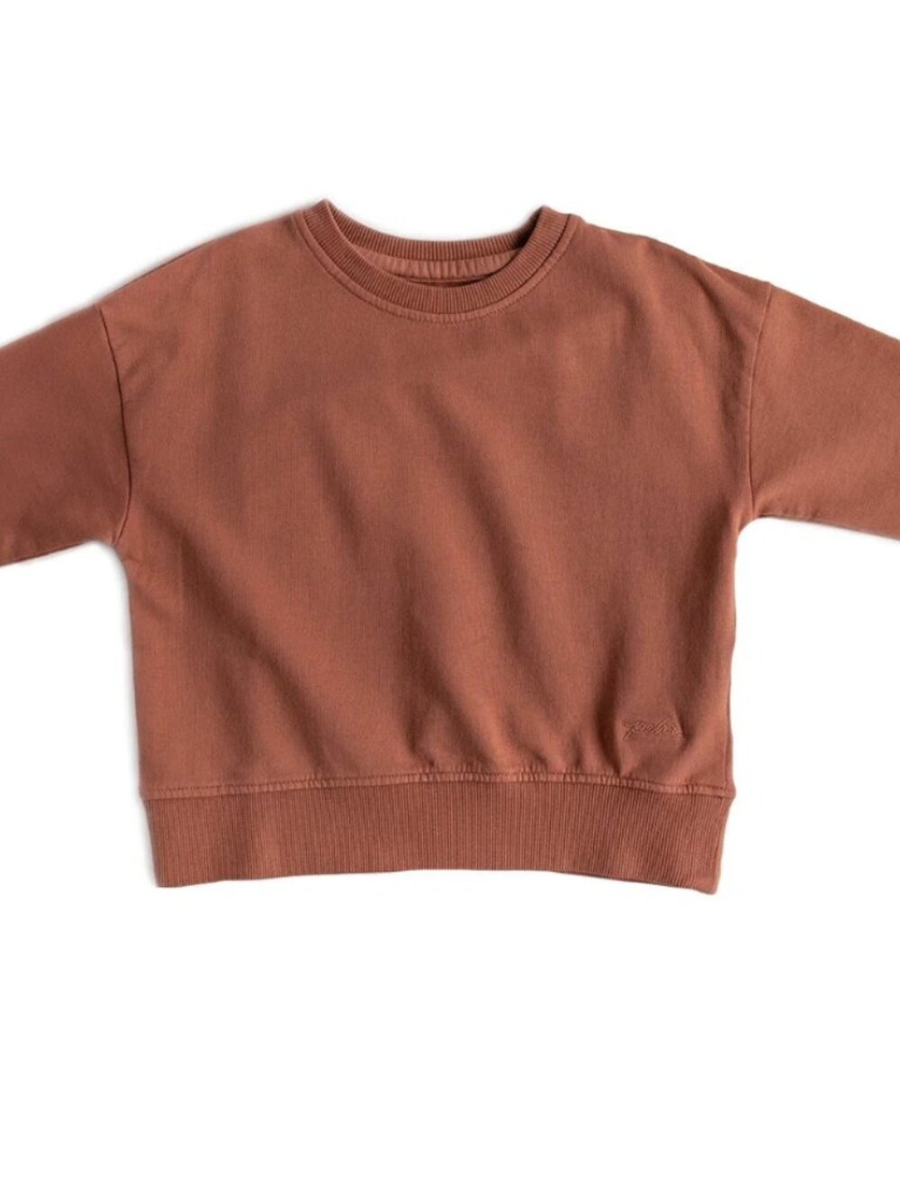 Pehr Organic Cotton French Terry Sweatshirt – Clay (Kids 8 Fits Small)
